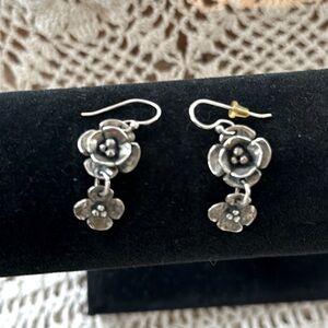 Sherry Tinsman designed sterling silver double dogwood earrings